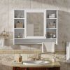 3-in-1 Bathroom Mirror Cabinet, 36-inch Wall Mounted Medicine Cabinet with Adjustable Shelf & Soft Close Door