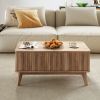 43.5" Rectangle Wooden Fluted Lift Top Coffee Table