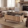 43.5" Rectangle Wooden Fluted Lift Top Coffee Table