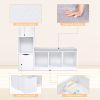 Entryway Shoe Storage Bench with Cushion, White Shoe Rack with Shelves & Drawer, Multifunctional Shoe Cabinet with Padded Seat for Hallway